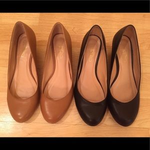 Ballet Flat with 1.5" heel. Black & Tan